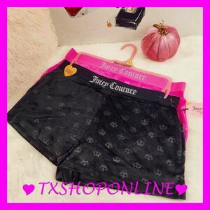 💗🌺2pc { Juicy Couture } Bling Logo Velour Loungewear Sleep Shorts🌺💗 NWT